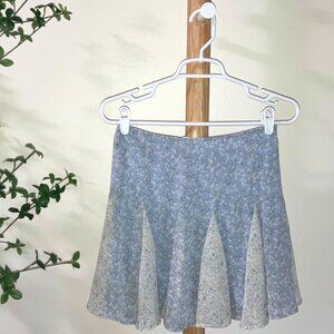 All in Favor - Blue Vine Floral Miniskirt